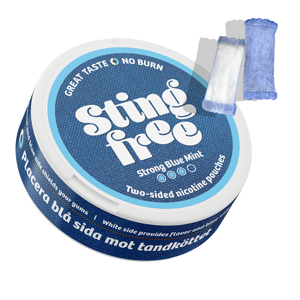 Sting Free Blue Mint Nicotine Pouches now available in the UK