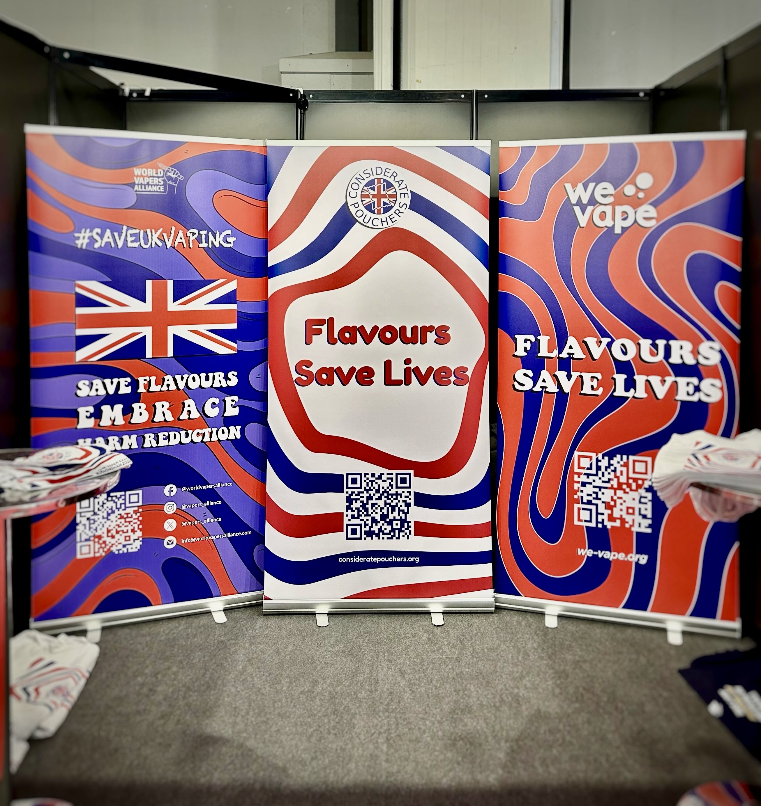 The Considerate Pouchers banner at The Vaper Expo 2024